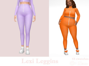 Sims 4 — Lexi Leggins by Dissia — High waist ribbed leggins with zipper :) Available in 48 swatches
