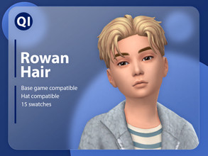 Sims 4 — Rowan Hair by qicc — A medium-length hairstyle with a middle part. - Maxis Match - Base game compatible - Hat