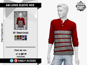 Sims 4 — [Patreon] AM LONG SLEEVES N05 by David_Mtv2 — - For teen to elder; - 8 swatches; - EA mesh edit with all LODs.