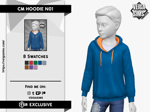 Sims 4 — CM HOODIE N01 by David_Mtv2 — - For child only; - 8 swatches; - New mesh with all LODs; - New maps.