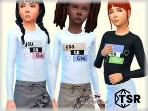 Sims 4 — Shirt female/child by bukovka — T-shirt for children, girls only. Installed standalone, suitable for the base