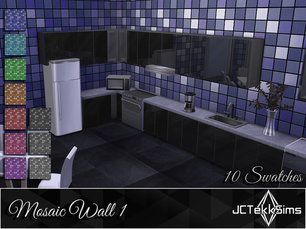 Sims 4 — Mosaic Wall 1 by JCTekkSims — Created by JCTekkSims.