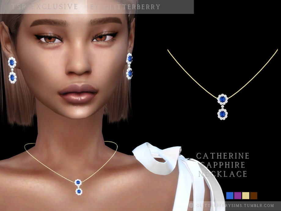 The Sims Resource - Catherine Sapphire Necklace
