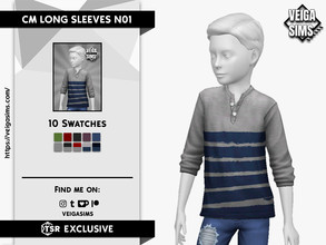 Sims 4 — CM LONG SLEEVES N01 by David_Mtv2 — - For child only; - 10 swatches; - EA mesh edit with all LODs; - New maps. 