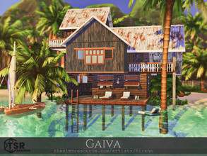 Sims 4 — Gaiva - No CC by Rirann — Gaiva is an unfurnished cosy beach retreat. You may furnish it to your taste and make
