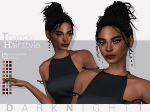 Sims 4 — Thando Hairstyle by DarkNighTt — Teaira Hairstyle is a braided, stylish, medium and bun hairstyle. 30 colors (20