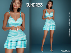 Sims 4 — Printed sundress by pizazz — A classy, stylish sundress that is both modern and flattering. Sims 4 games. Pic