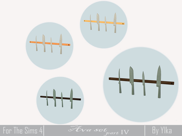 Sims 4 — [SJB] Ava set part IV Kitchen - wall decoration (knives) by Ylka by Ylka — Has 4 colors. You can see all the