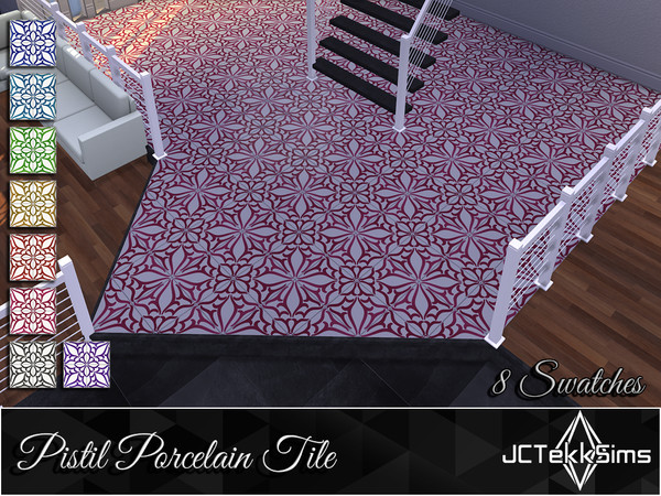 Sims 4 — Pistil Porcelain Tile by JCTekkSims — Created by JCTekkSims.
