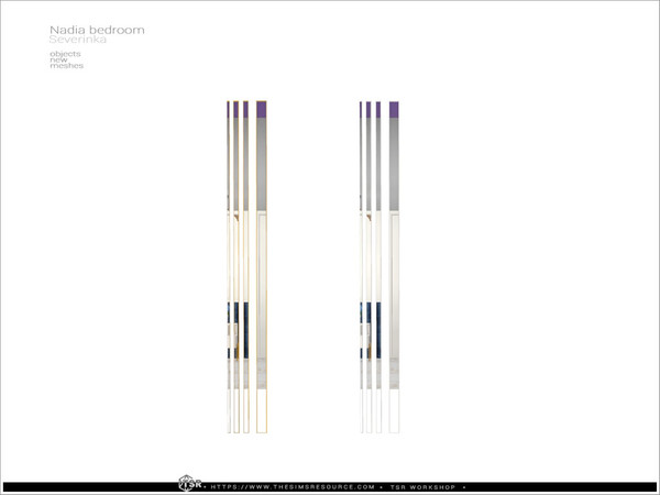 Sims 4 — Nadia bedroom - wall molding v08 mirror by Severinka_ — Wall molding v07 with mirror Revers From the set 'Nadia