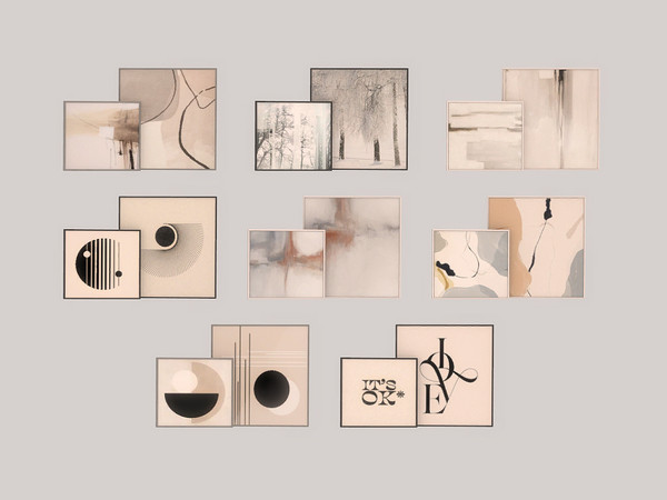 Sims 4 — MinimalSIM_Bedroom Hattie Picture Frame by ung999 — Bedroom Hattie Picture Frame Color Options : 8 Located at :