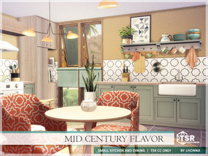Sims 4 — Mid Century Flavor - Kitchen /TSR CC only/ by Lhonna — Small kitchen and dining. CC used! Please, read the