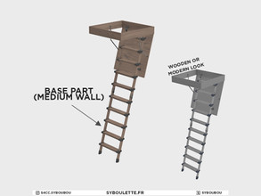 Sims 4 — Attic - Ladder (medium wall) by Syboubou — This ladder is functional but will not be animated - Sims are