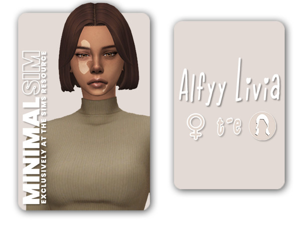 Sims 4 — [MinimalSim] Livia Hairstyle by Alfyy — Alfyy Livia Hairstyle *Part of the MinimalSim! Collab* You can support