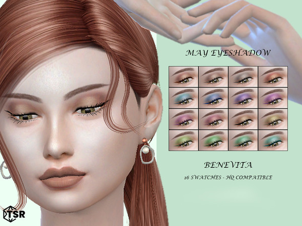 Sims 4 — May Eyeshadow [HQ] by Benevita — May Eyeshadow HQ Mod Compatible 16 Swatches I hope you like!