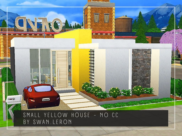 Sims 4 — Small Yellow House by swanleron — Small* Yellow House for 1 or 2 sims (+ a small dog) from Evergreen Harbor (no
