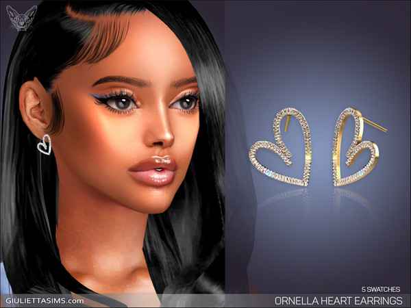 The Sims Resource - Ornella Heart Earrings