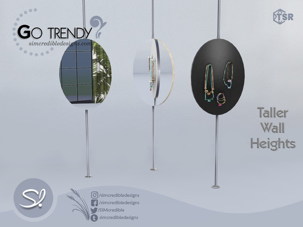 Sims 4 — Go Trendy Floor Mirror Tall by SIMcredible! — by SIMcredibledesigns.com available exclusively at TSR 3 colors