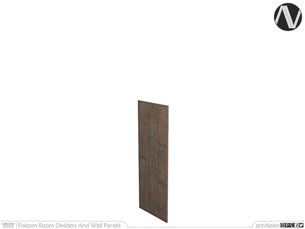 Sims 4 — Folsom Wooden Wall Panel With Split Short by ArtVitalex — Decorative Collection | All rights reserved | Belong