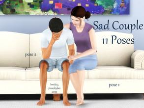 Sims 3 — Sad Couple Poses by jessesue2 — Depictions of one or both sims being sad and comforting one another. *11 poses