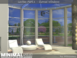 Sims 4 — MINIMALSIM Levitas Part.1 - Curved Windows by Mincsims — Part.1 consists of 10 packages. 2x5, 1x5 for Tall Wall