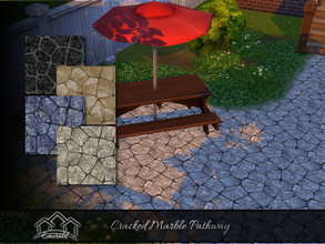 Sims 4 — Cracked Marble Pathway by Emerald — Add enjoyment to your garden.