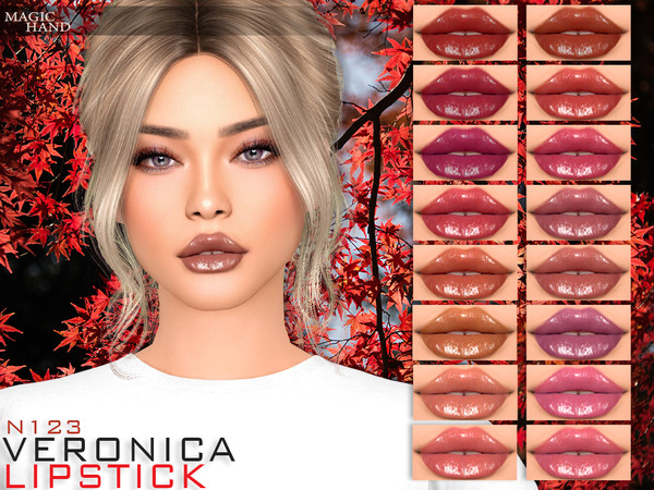 Sims 4 — [Patreon] Veronica Lipstick N123 by MagicHand — Juicy lips with teeth in 18 colors - HQ Compatible. Preview -