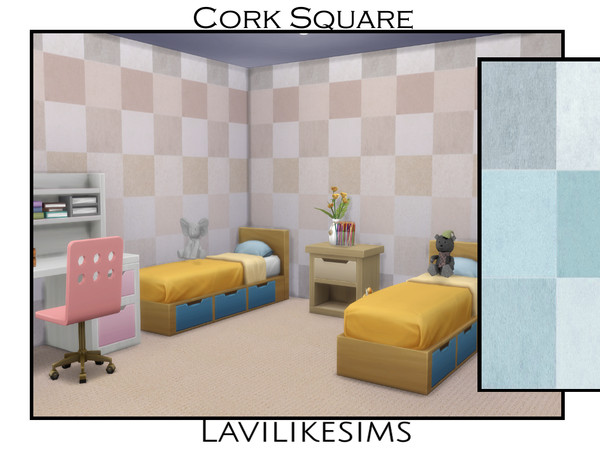 Sims 4 — Cork by lavilikesims — A calming and cozy wallpaper. Base Game Friendly.