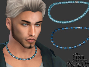 Sims 4 — Enamel cylinder beads necklace by Natalis — Enamel cylinder beads necklace. 6 color options. Male teen- adult-