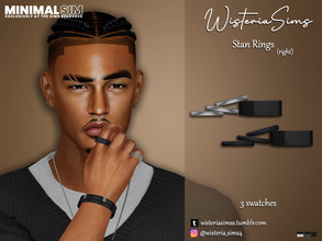 Sims 4 — MinimalSim Stan Rings(right) by WisteriaSims — **FOR MEN **NEW MESH *TEEN TO ELDER - Rings Category (right) - 3