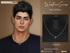 Sims 4 — MinimalSim Stan Necklace by WisteriaSims — **FOR MEN **NEW MESH *TEEN TO ELDER - Necklace Category - 5 swatches