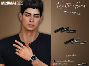 Sims 4 — MinimalSim Wiss Rings (left) by WisteriaSims — **FOR MEN **NEW MESH *TEEN TO ELDER - Rings Category (left) - 5