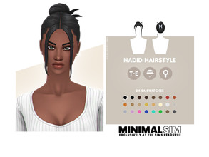 Sims 4 — Minimal Sim - Hadid Hairstyle by simcelebrity00 — Hello Simmers! This Bella Hadid inspired, Clipped Bun, sleek,