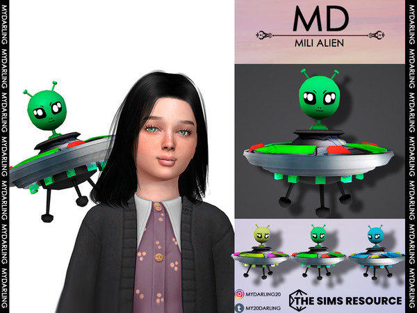 Sims 4 — Mili Alien child by Mydarling20 — new mesh base game compatible all lods all maps 6 colors