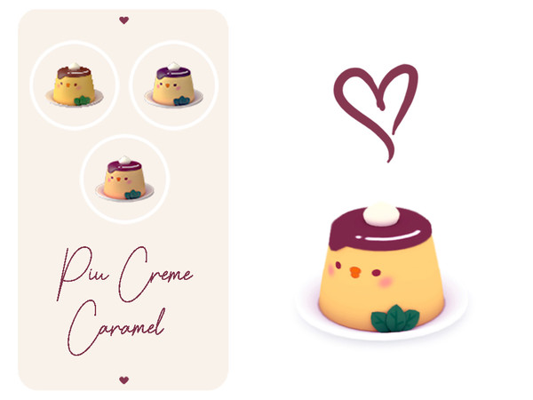 Sims 4 — Piu Creme Caramel by aira_cc — A cute food decor!!