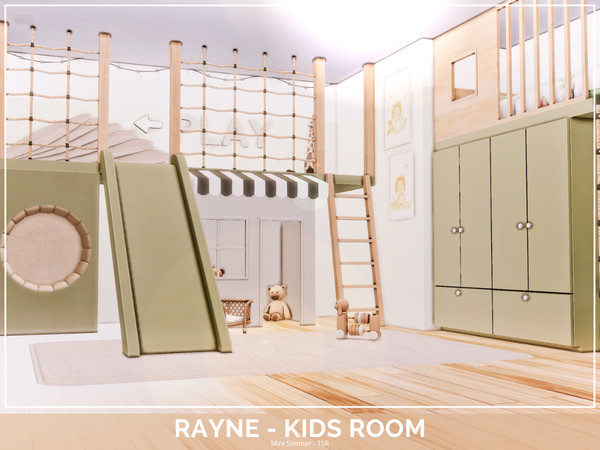 Sims 4 — Rayne Kids room - TSR only CC by Mini_Simmer — Room type: Kids room Size: 5x3 Price: $4,571 Wall Height: Short