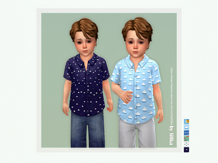 The Sims Resource - Calo Button Up Shirt