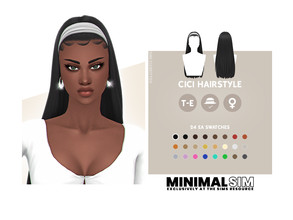 Sims 4 — Minimal Sim - Cici Hairstyle by simcelebrity00 — Hello Simmers! This long length, straight, and hat compatible