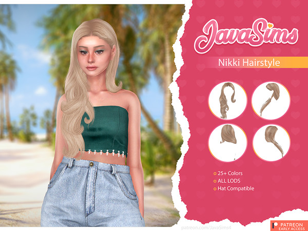 Sims 4 — [PATREON] - Nikki (Hairstyle) by Ursidxe — Patreons got this hair a month early! Enjoy it for free now! -Female