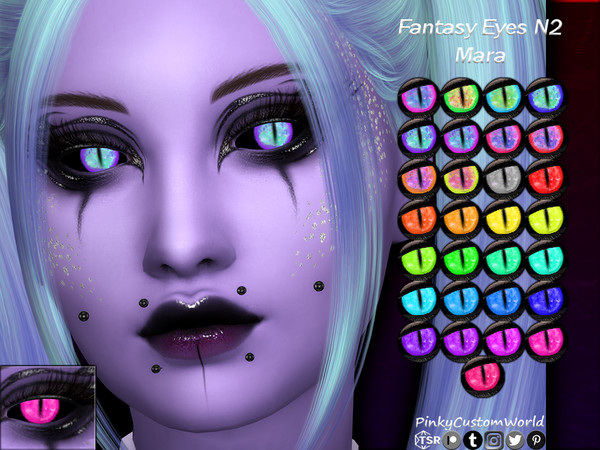 Sims 4 — [PATREON] Fantasy Eyes N2 - Mara by PinkyCustomWorld — Another set of fantasy inspired eyes, in several vibrant