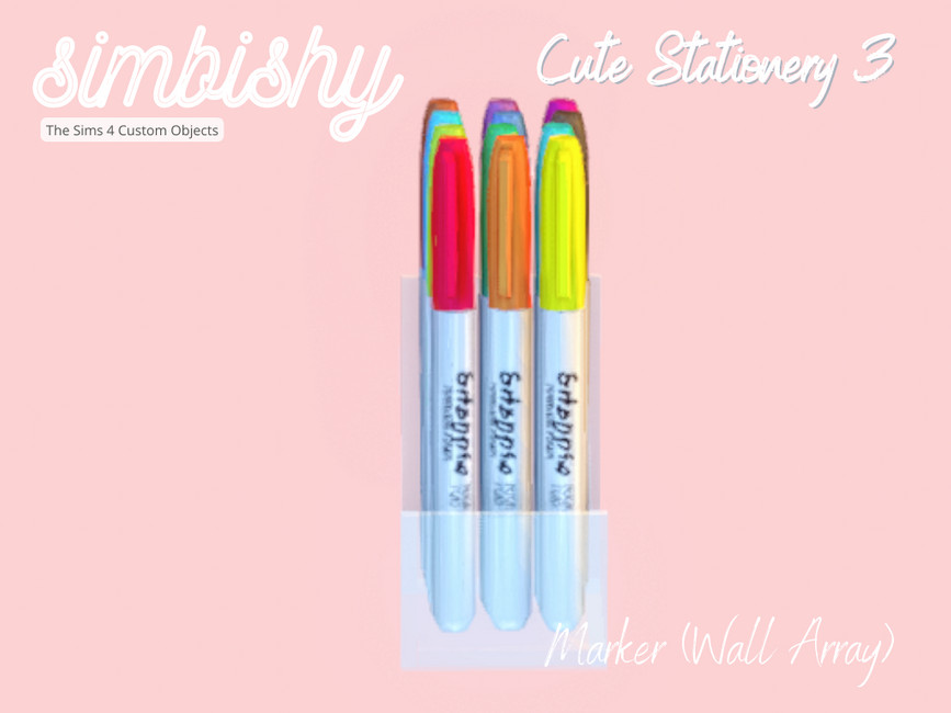 The Sims Resource - Cute Stationery 3 - Marker (Wall Array)