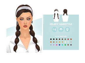 Sims 4 — Hilary Hairstyle by simcelebrity00 — Hello Simmers! This long length, headband pig tail pony puff, and hat