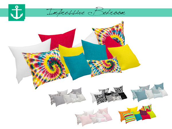 Sims 4 — Impressive Bedroom - Cushions by zarkus — Impressive Bedroom - Cushions 6 colors