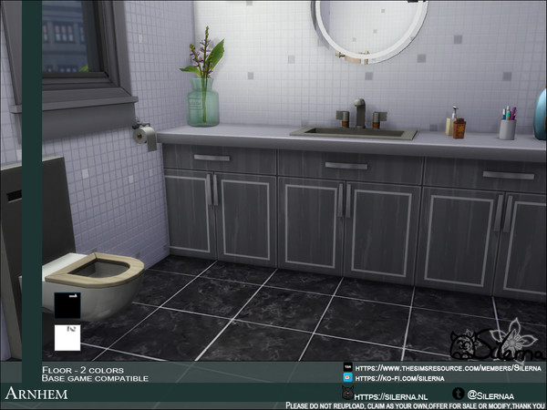Sims 4 — Arnhem by Silerna — - Basegame compatible - Floors - tiles - 2 different colors - Please do not reupload, claim