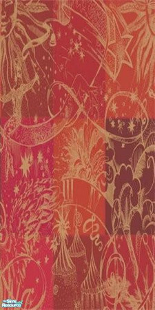 Sims 2 — Carnival WallPaper Burgendy Wine Design by TMKColorado80909 — A deep burgendy wine wall with biege carnaval