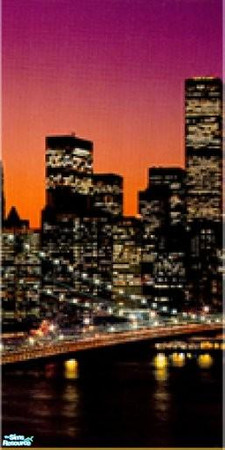 Sims 2 — Manhattan View Mural Middle Piece by TMKColorado80909 — A mural view of the Manhattan City at night for that