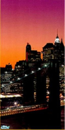 Sims 2 — Manhattan View Mural Left Side by TMKColorado80909 — A mural view of the Manhattan City at night for that city