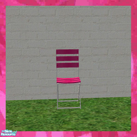 Sims 2 — Hot Pink Wedding Set - Outdoor Chair by HeartSpirit — Bright and bold pink chair with white frame. Part of the