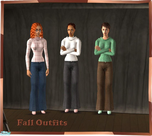 Sims 2 — Fall outfits by Malitia — After some new sweaters for my gents, my ladies need something new for the cold days