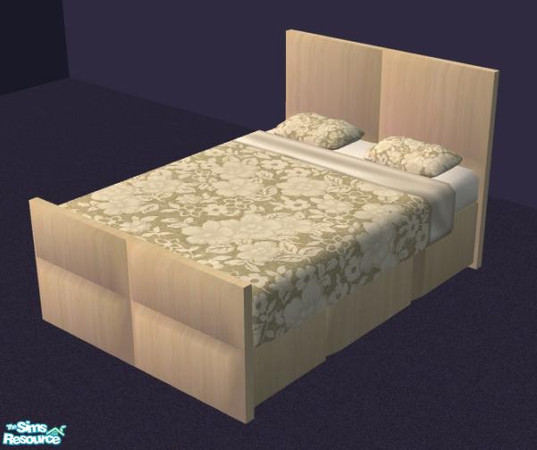 Sims 2 — Clarity Bedroom Set - Bed by NewSimSimGirl — Simple and modern bedroom in natural colors.
